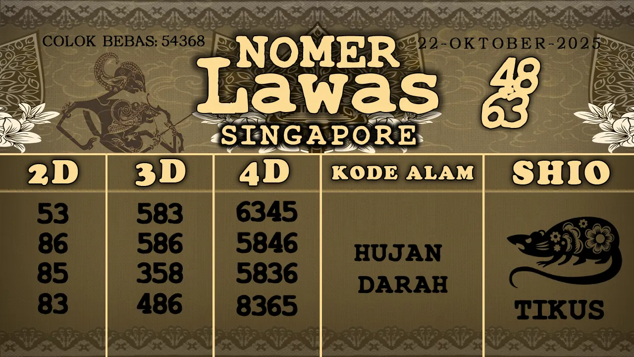 syair Nomer Lawas Singapore 22 10 2025