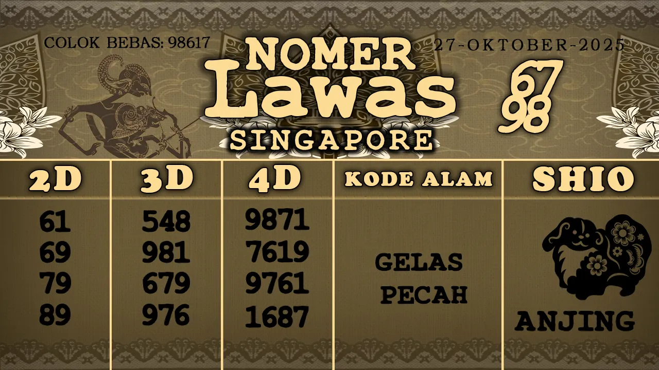 syair Nomer Lawas Singapore 27 10 2025