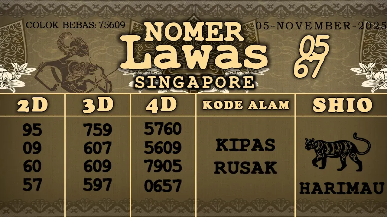 syair Nomer Lawas Singapore 05 11 2025
