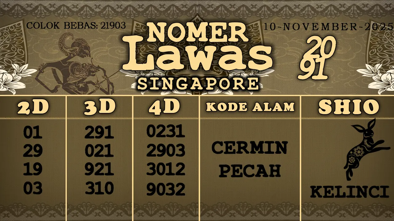 syair Nomer Lawas Singapore 10 11 2025