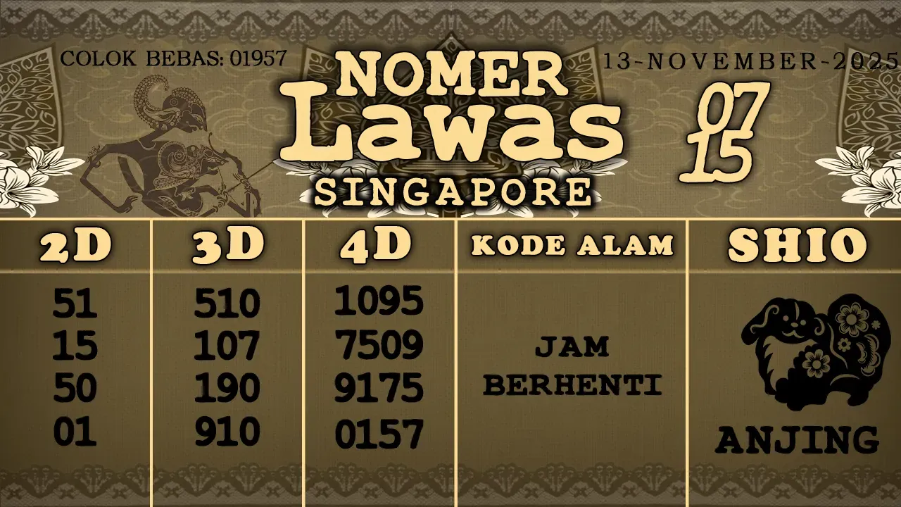 syair Nomer Lawas Singapore 13 11 2025