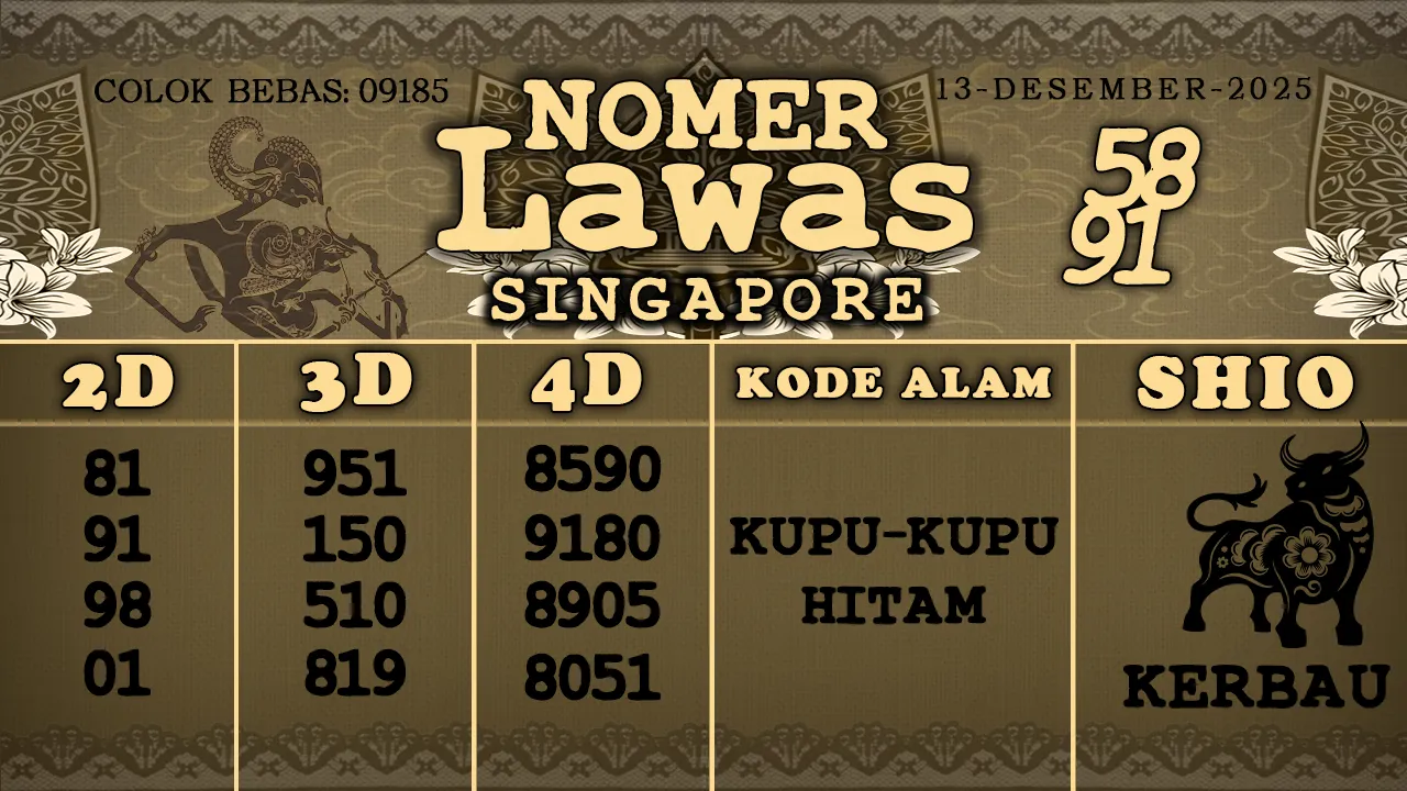 syair Nomer Lawas Singapore 13 12 2025