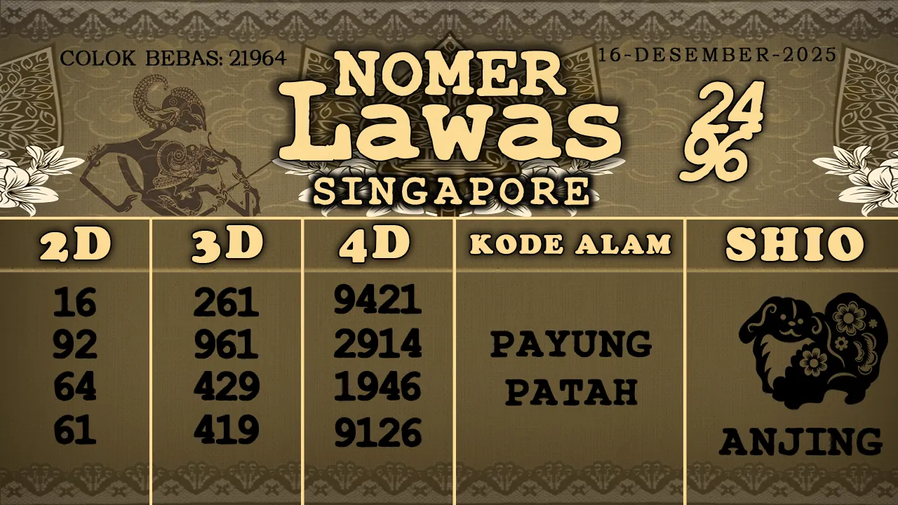 syair Nomer Lawas Singapore 16 12 2025
