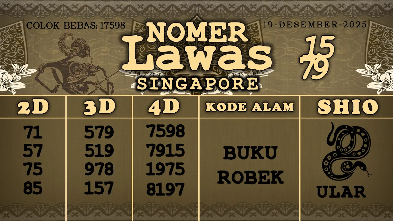 syair Nomer Lawas Singapore 19 12 2025
