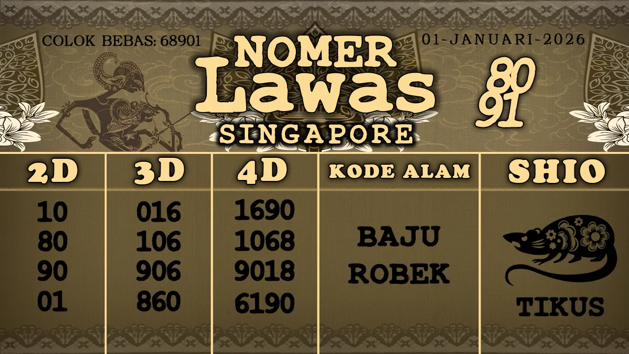 syair Nomer Lawas Singapore 01 01 2026