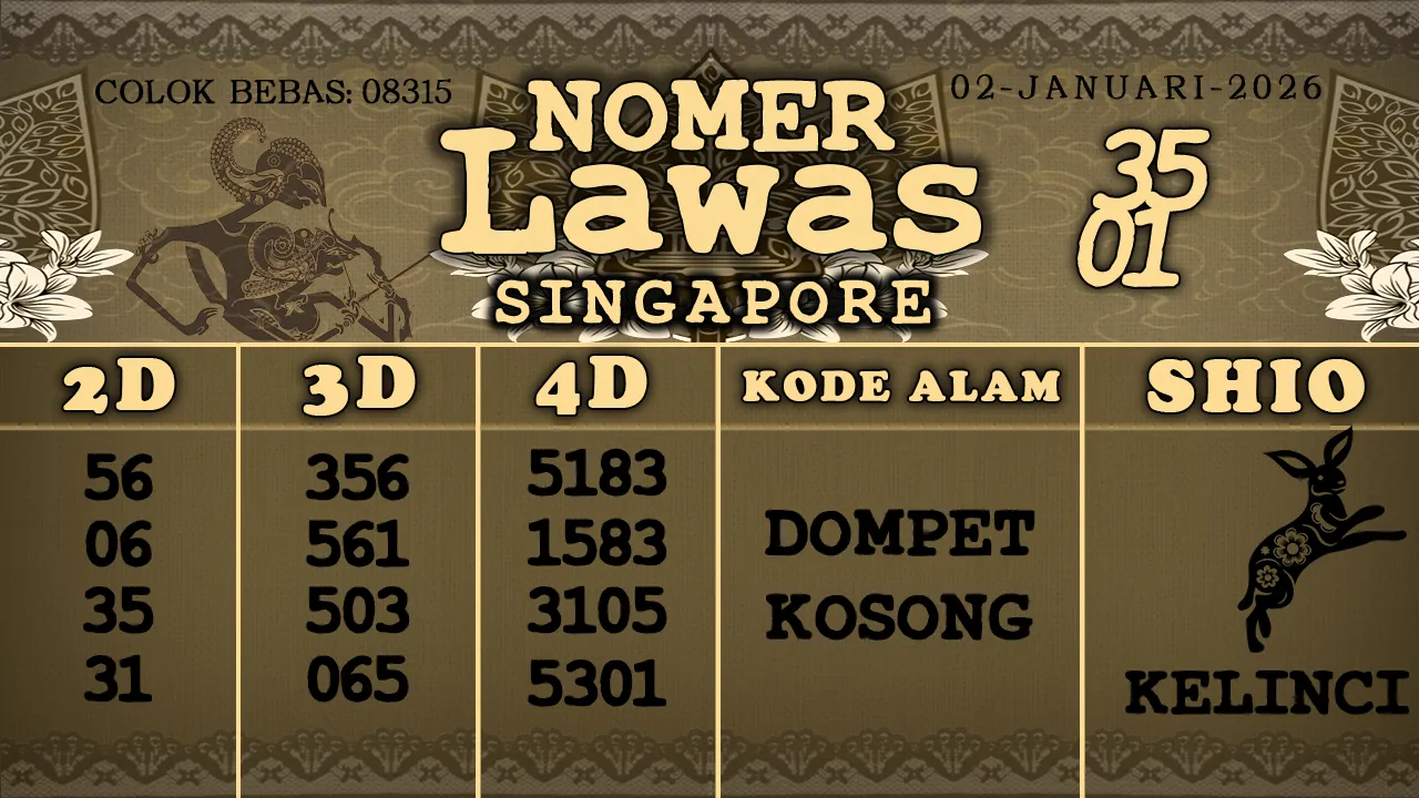 syair Nomer Lawas Singapore 02 01 2026