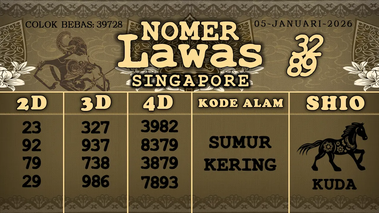 syair Nomer Lawas Singapore 05 01 2026
