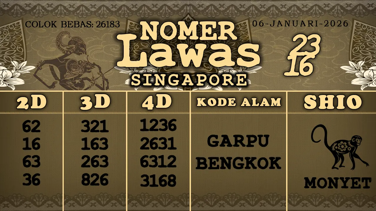 syair Nomer Lawas Singapore 06 01 2026