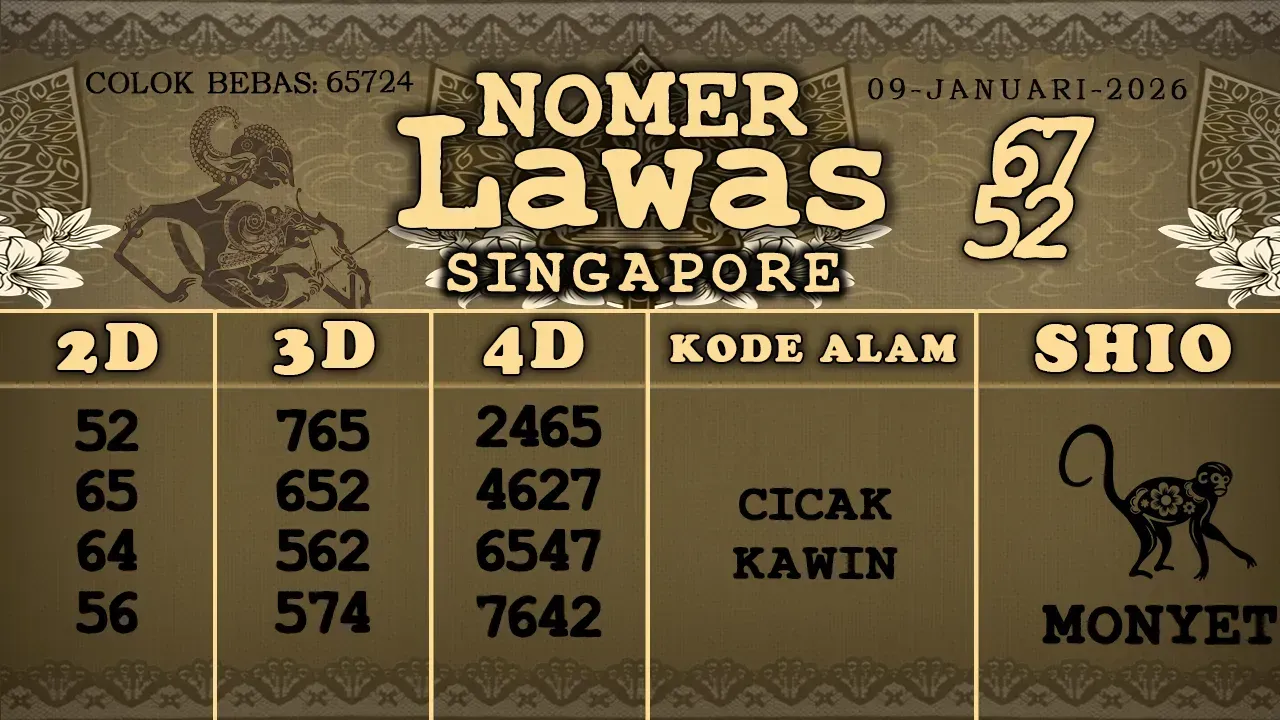 syair Nomer Lawas Singapore 09 01 2026