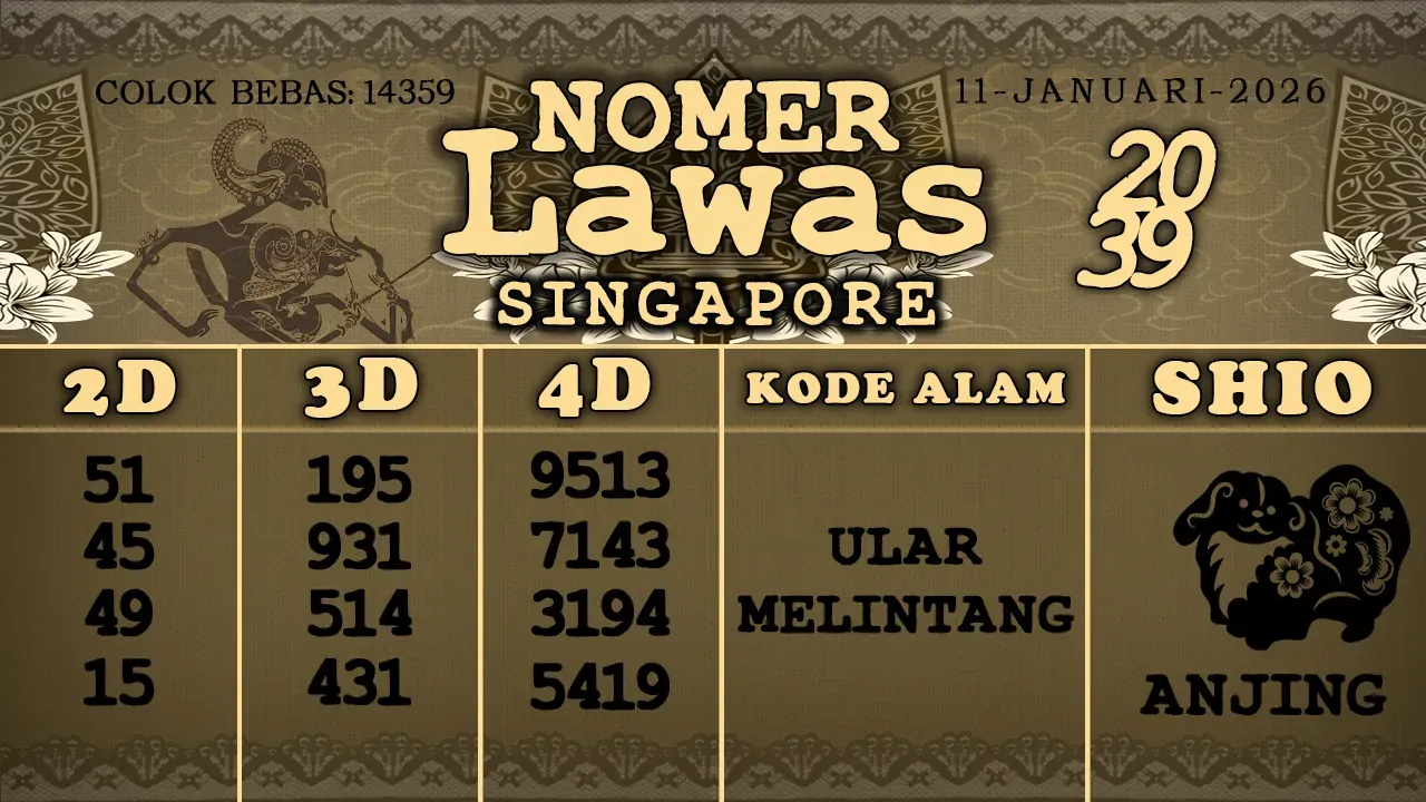 syair Nomer Lawas Singapore 11 01 2026