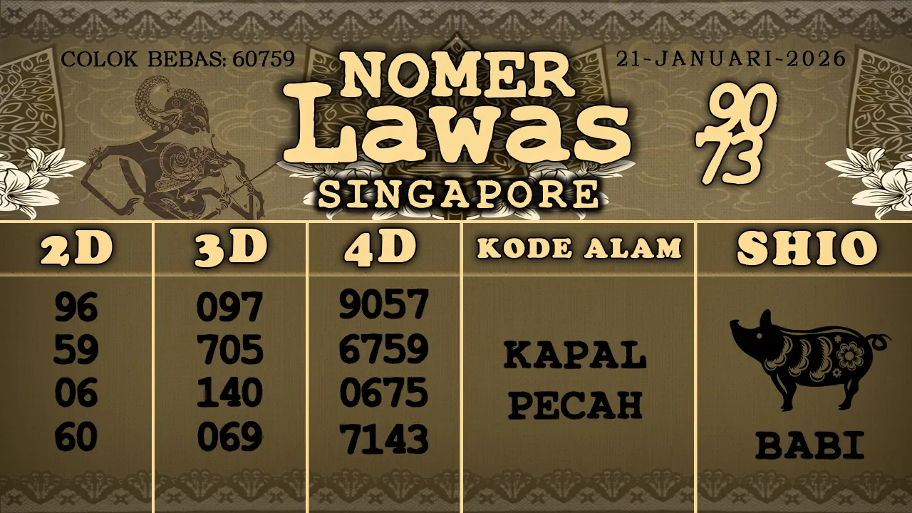 syair Nomer Lawas Singapore 21 01 2026