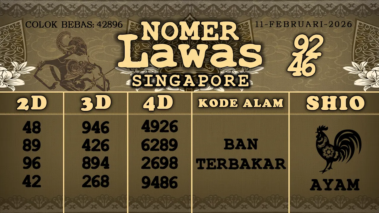 syair Nomer Lawas Singapore 11 02 2026