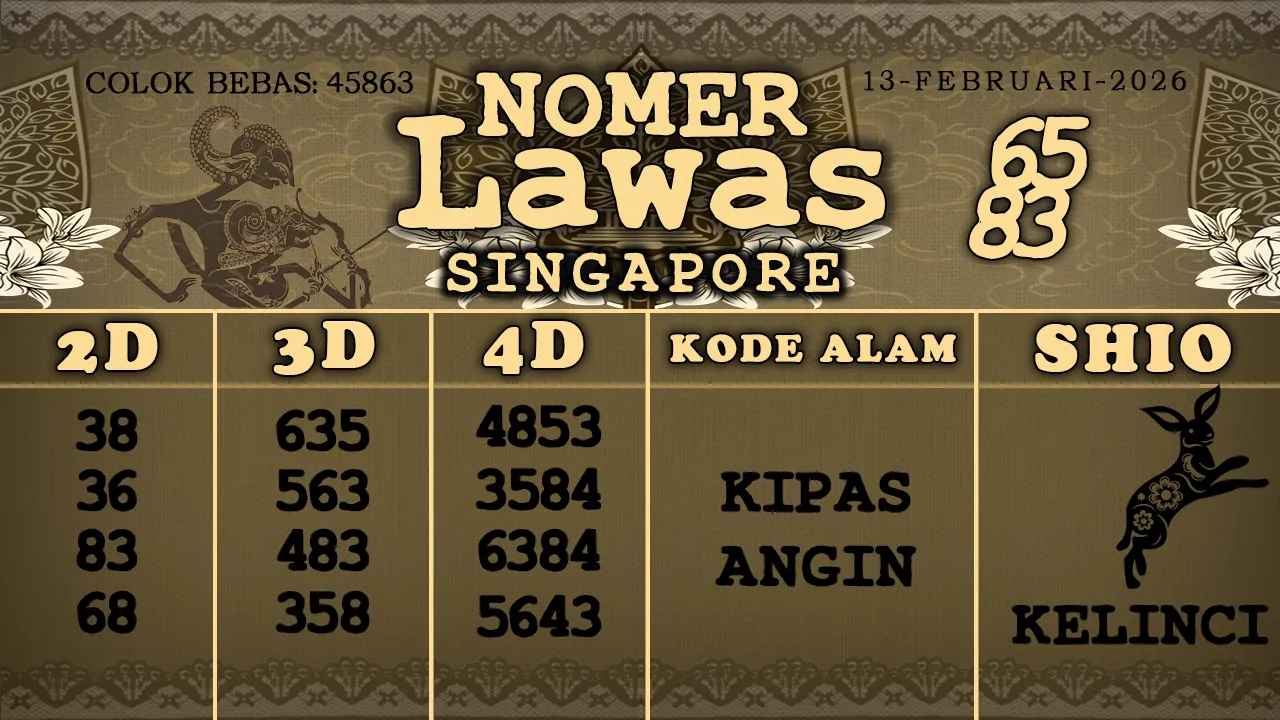 syair Nomer Lawas Singapore 13 02 2026