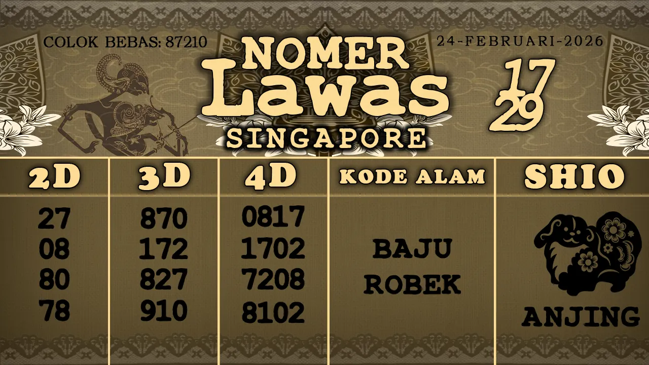 syair Nomer Lawas Singapore 24 02 2026