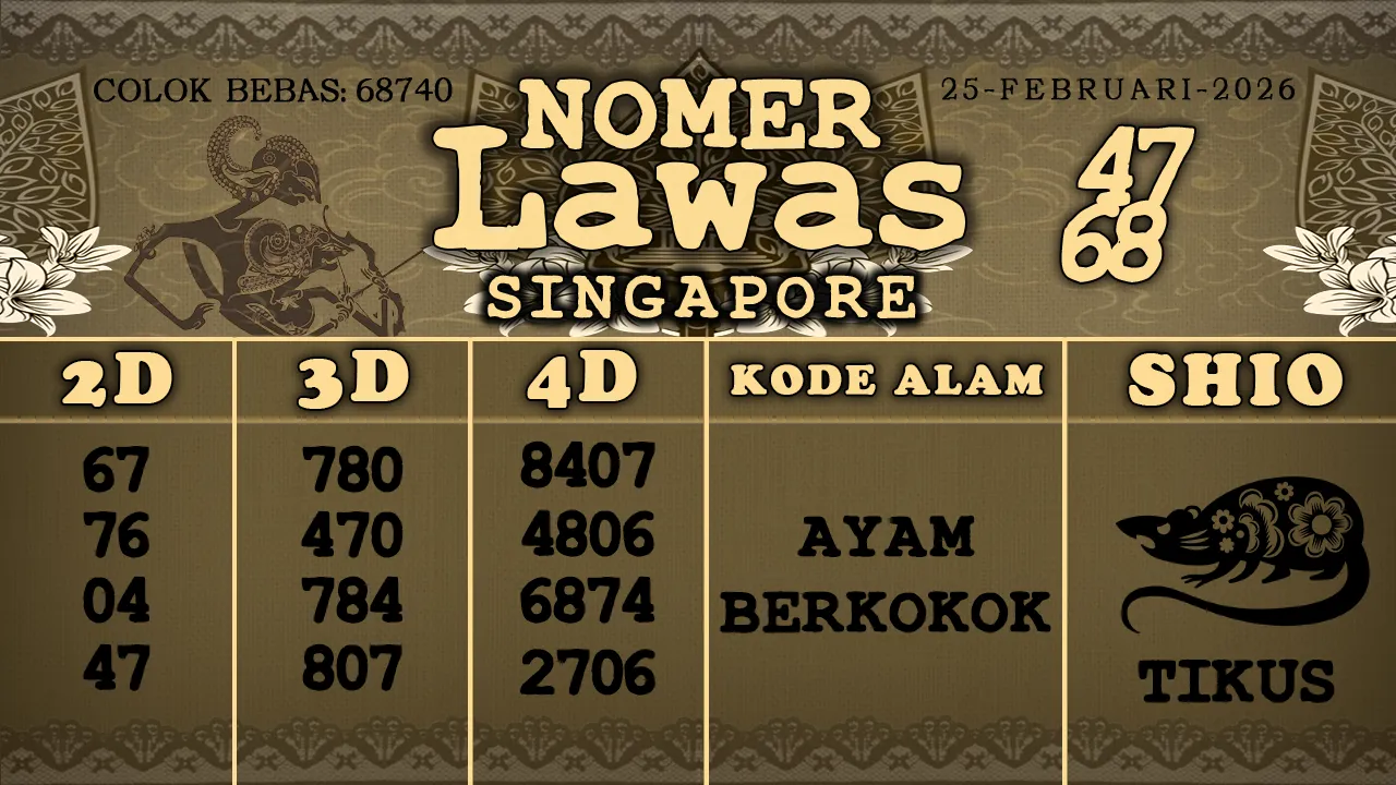 syair Nomer Lawas Singapore 25 02 2026
