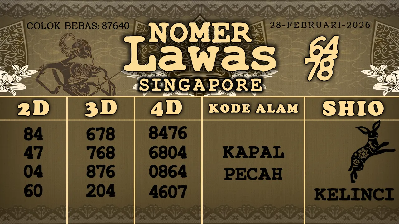 syair Nomer Lawas Singapore 28 02 2026