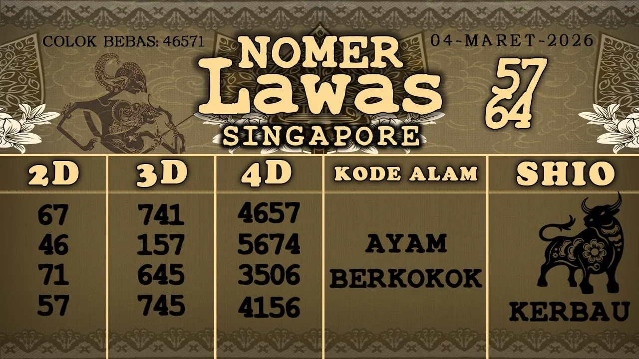 syair Nomer Lawas Singapore 04 03 2026