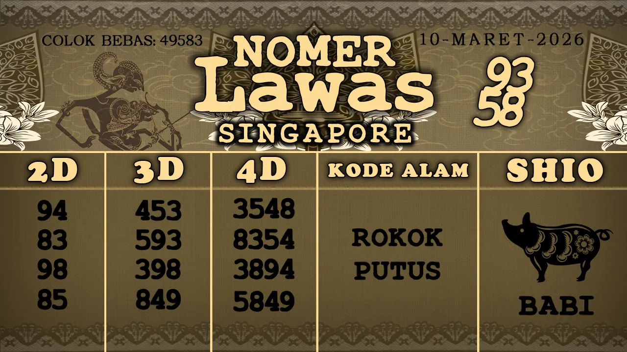syair Nomer Lawas Singapore 10 03 2026