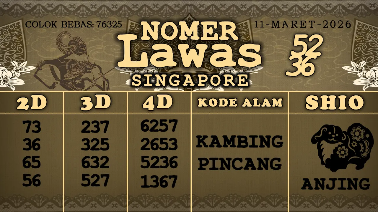 syair Nomer Lawas Singapore 11 03 2026