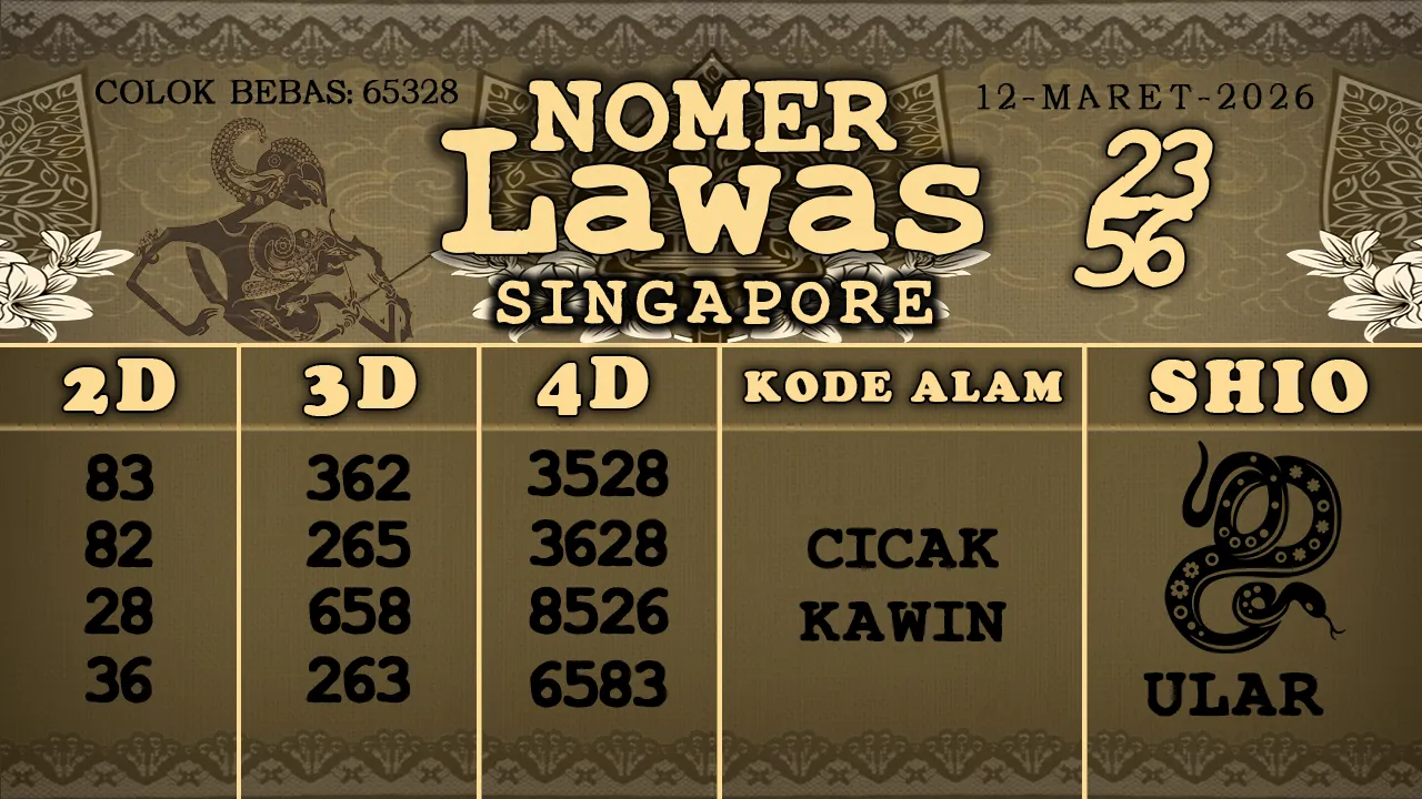 syair Nomer Lawas Singapore 12 03 2026
