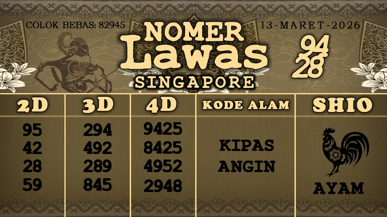 syair Nomer Lawas Singapore 13 03 2026
