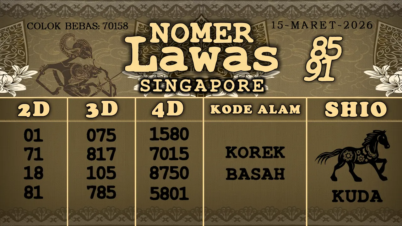 syair Nomer Lawas Singapore 15 03 2026