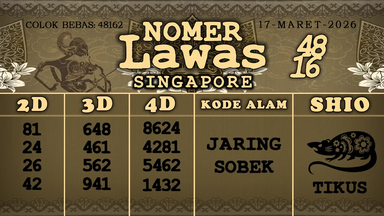 syair Nomer Lawas Singapore 17 03 2026