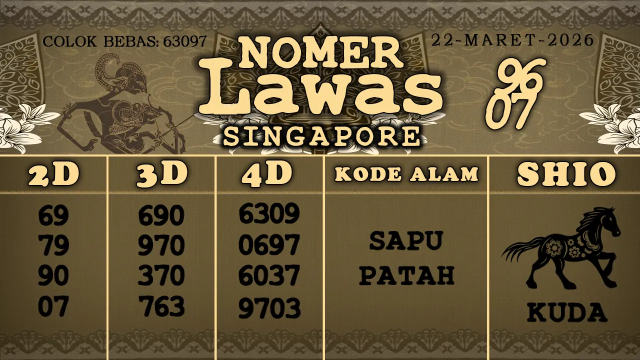 syair Nomer Lawas Singapore 22 03 2026
