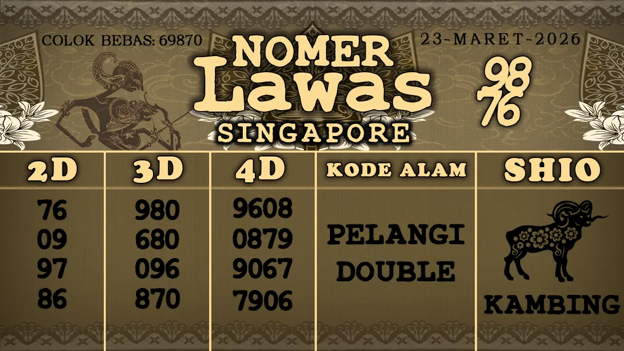 syair Nomer Lawas Singapore 23 03 2026