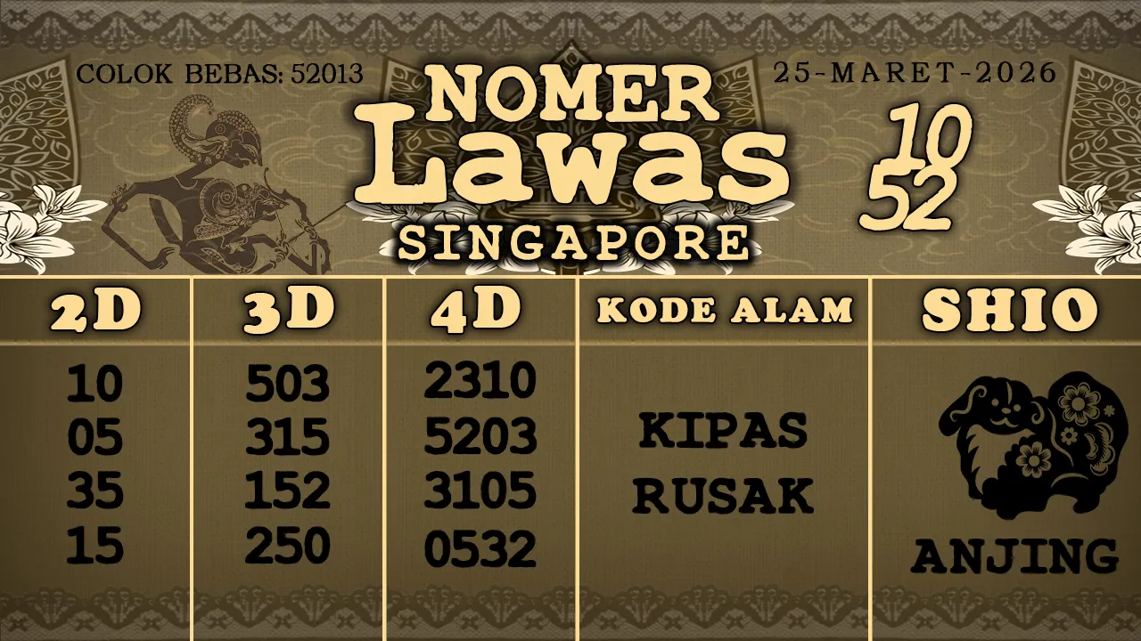 syair Nomer Lawas Singapore 25 03 2026