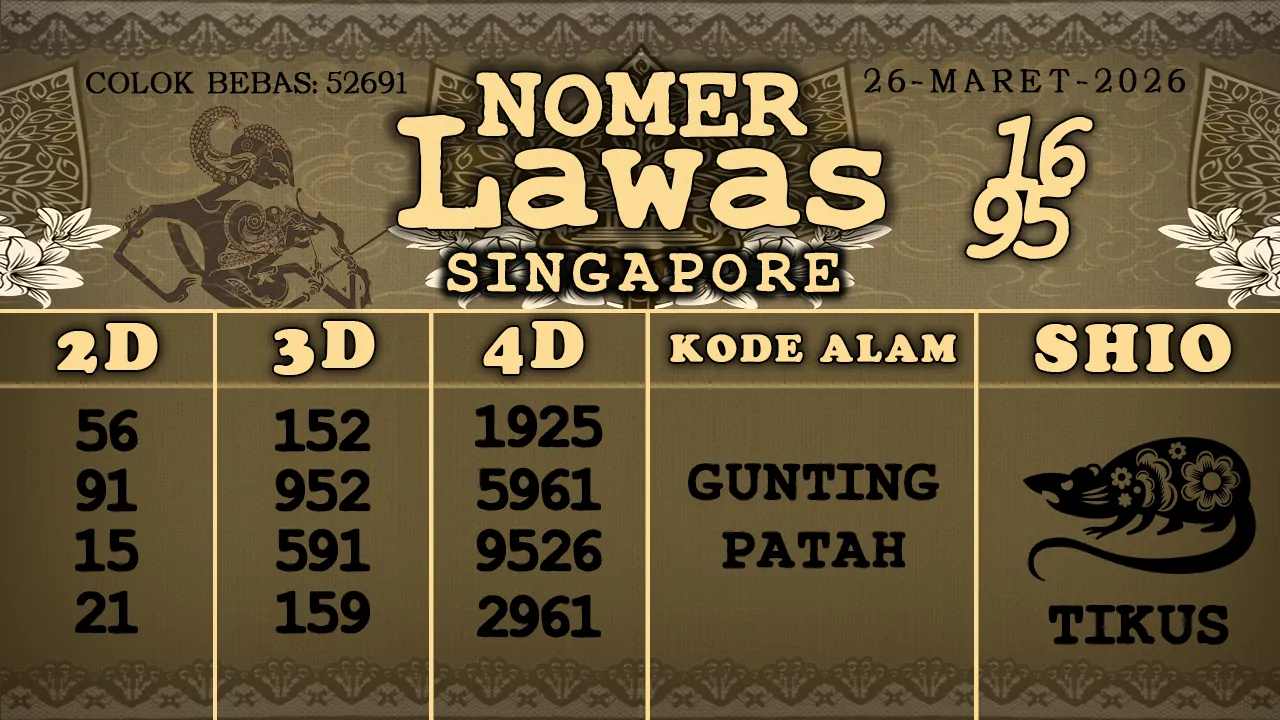 syair Nomer Lawas Singapore 26 03 2026