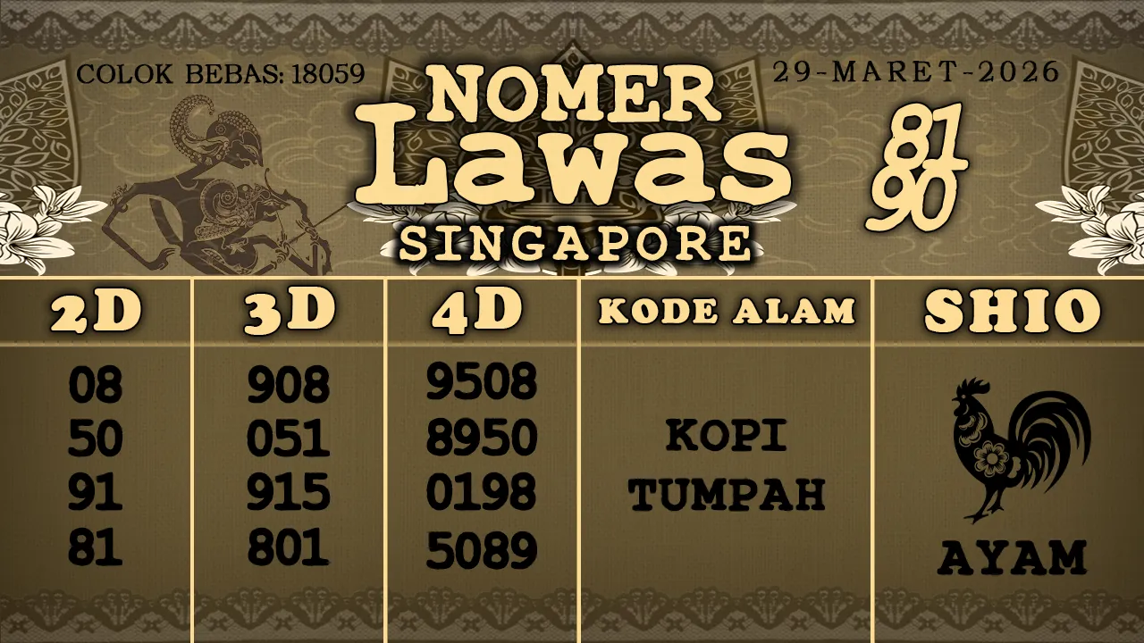 syair Nomer Lawas Singapore 29 03 2026