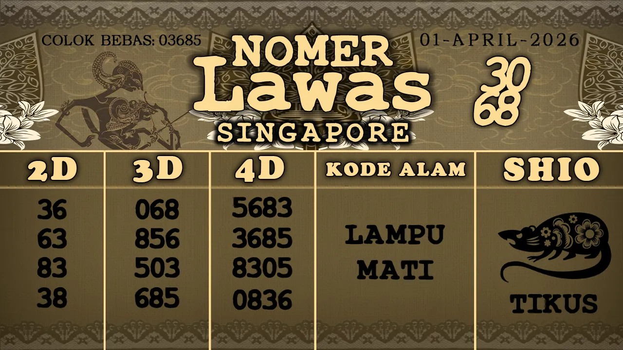 syair Nomer Lawas Singapore 01 04 2026