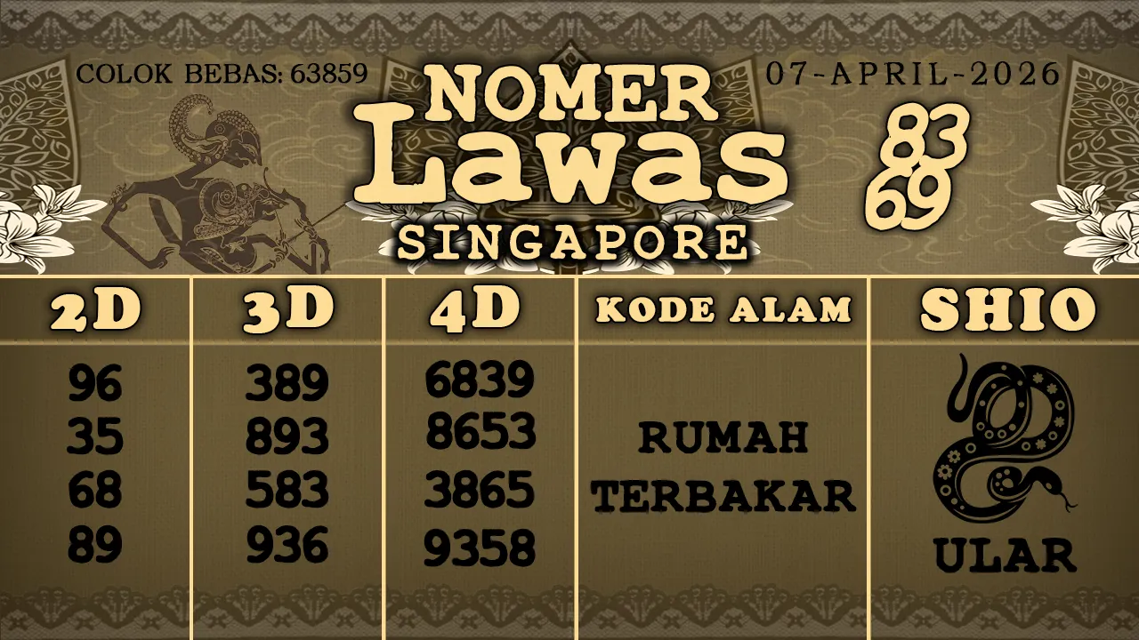 syair Nomer Lawas Singapore 07 04 2026