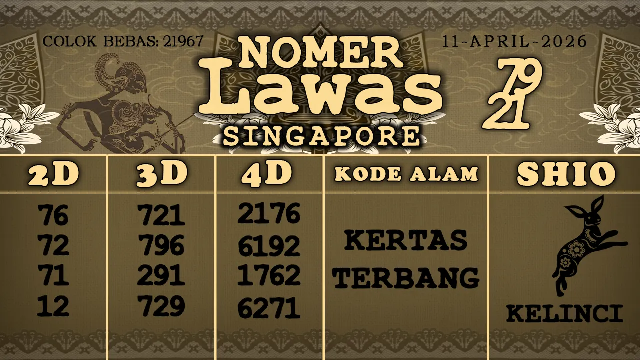 syair Nomer Lawas Singapore 11 04 2026