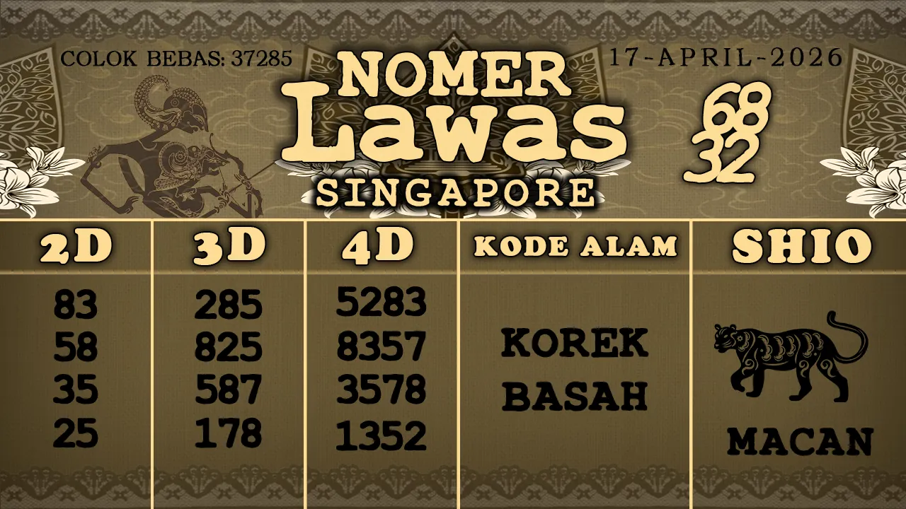 syair Nomer Lawas Singapore 17 04 2026
