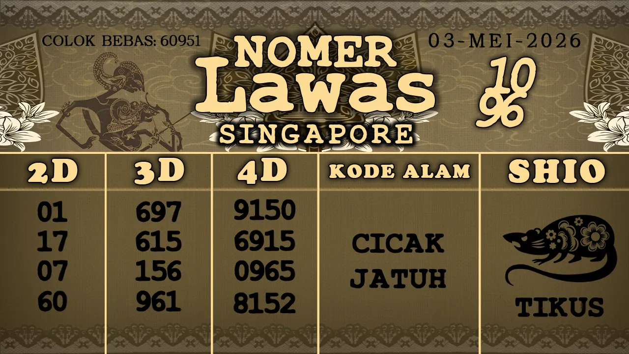 syair Nomer Lawas Singapore 03 05 2026