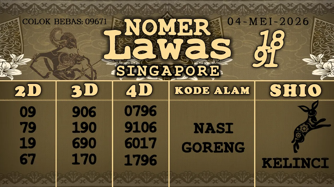 syair Nomer Lawas Singapore 04 05 2026