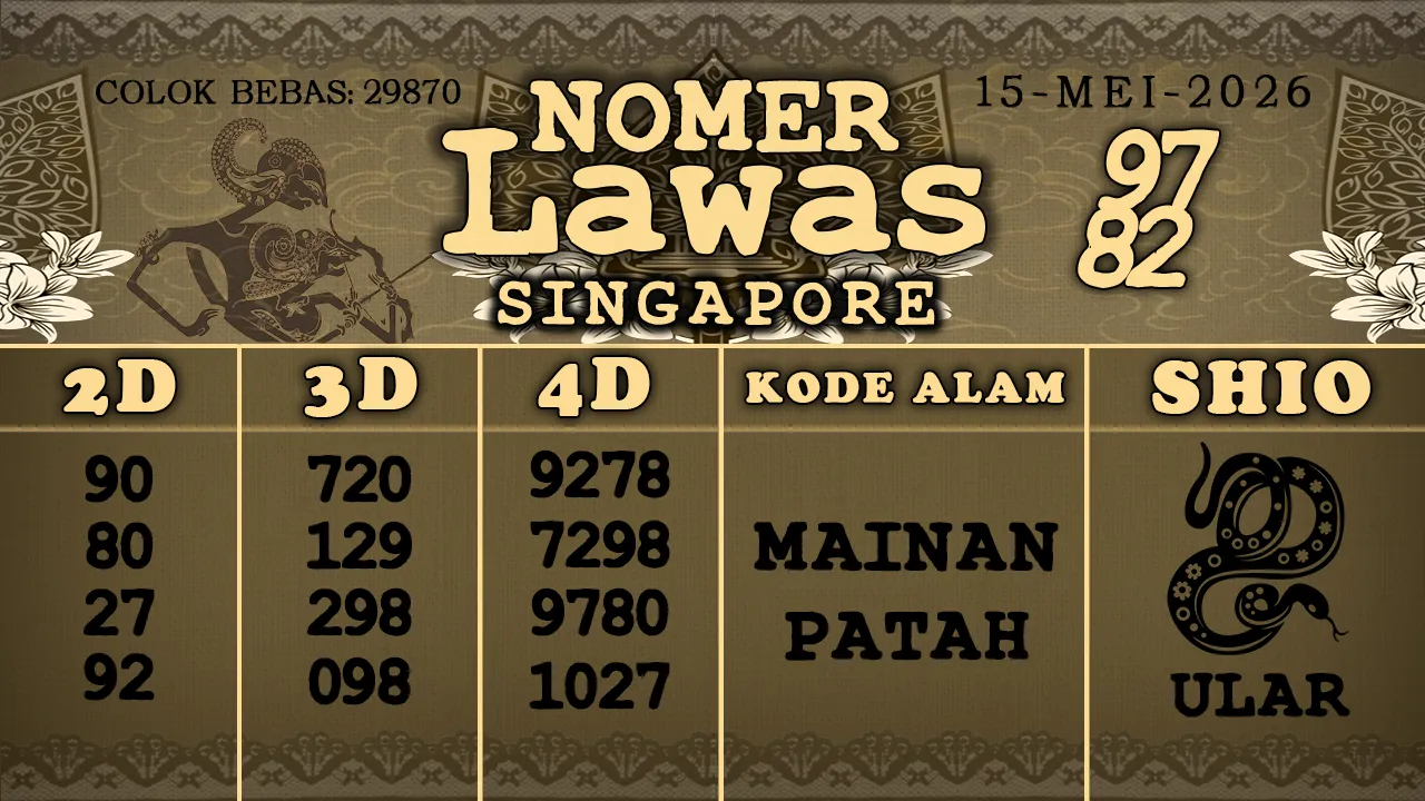 syair Nomer Lawas Singapore 15 05 2026