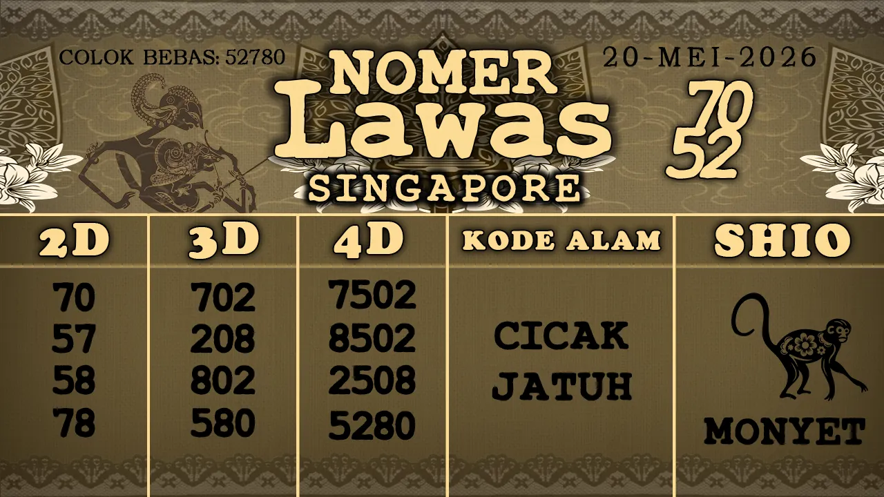 syair Nomer Lawas Singapore 20 05 2026