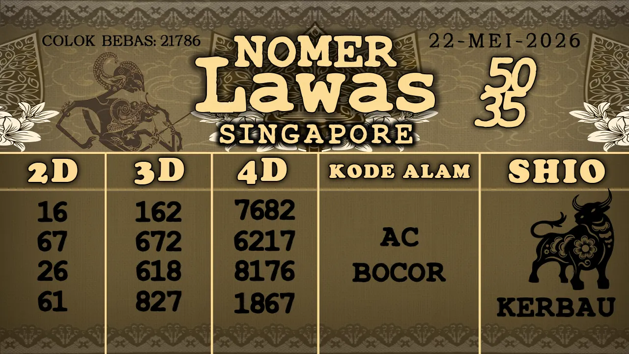 syair Nomer Lawas Singapore 22 05 2026