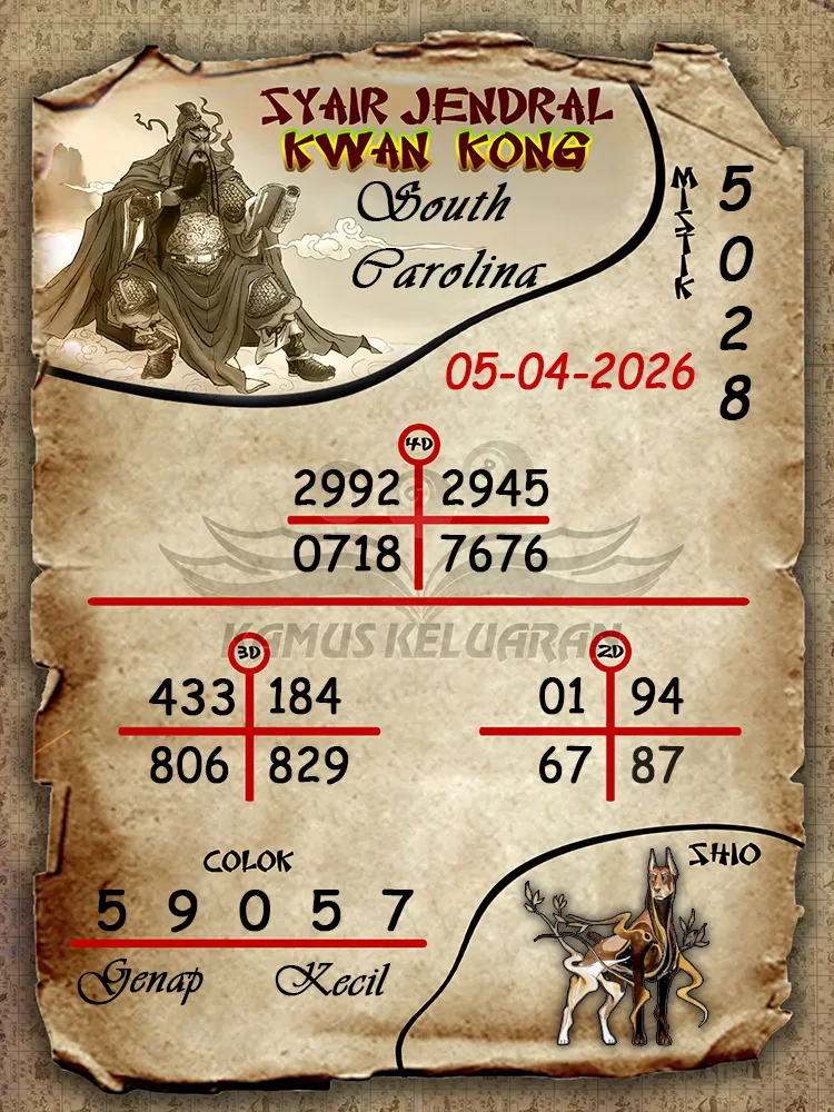 Syair Jendral Kwan Kong South Carolina 05 04 2026