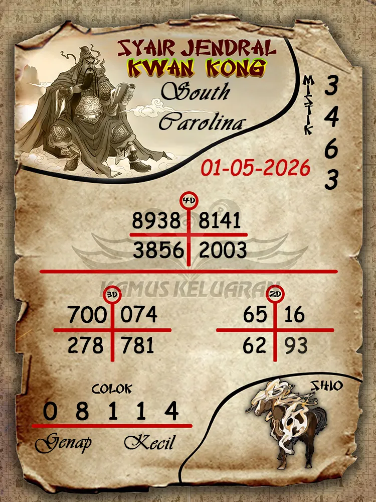 Syair Jendral Kwan Kong South Carolina 01 05 2026