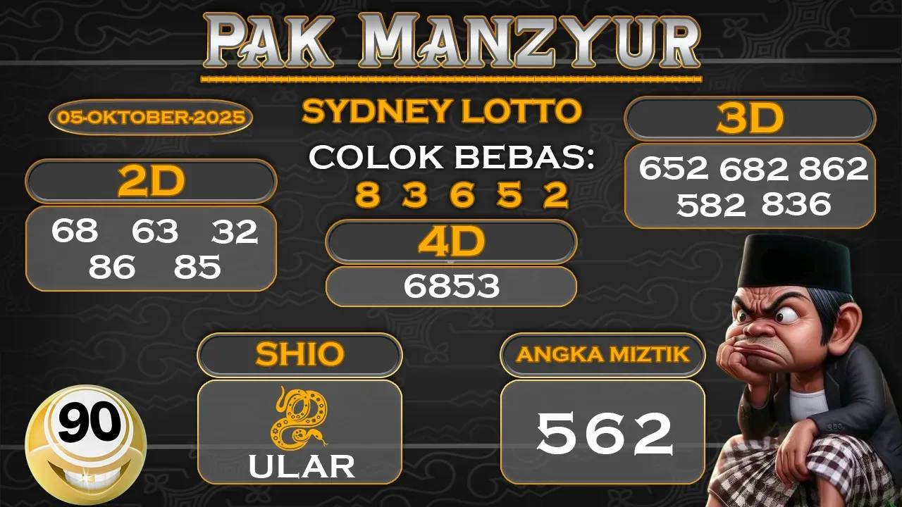 syair Pak Manzyur Sydney Lotto 05 10 2025