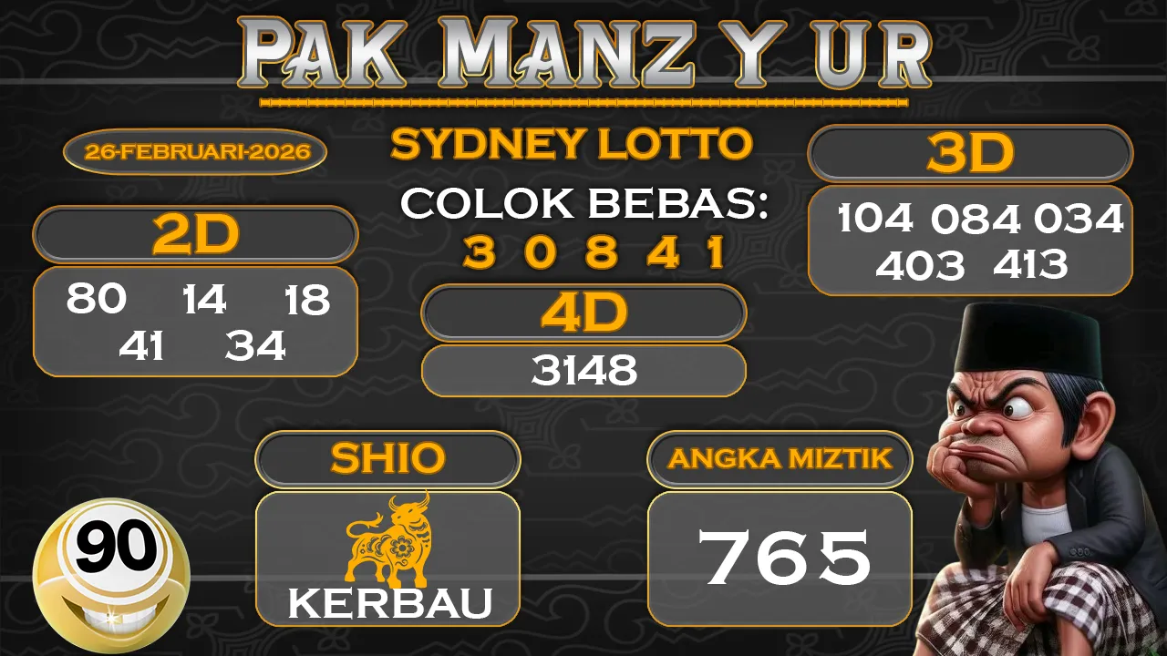 Syair pak manzyur sydney lotto 26 02 2026