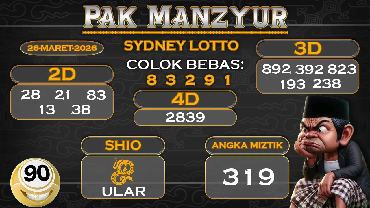 Syair pak manzyur sydney lotto 26 03 2026