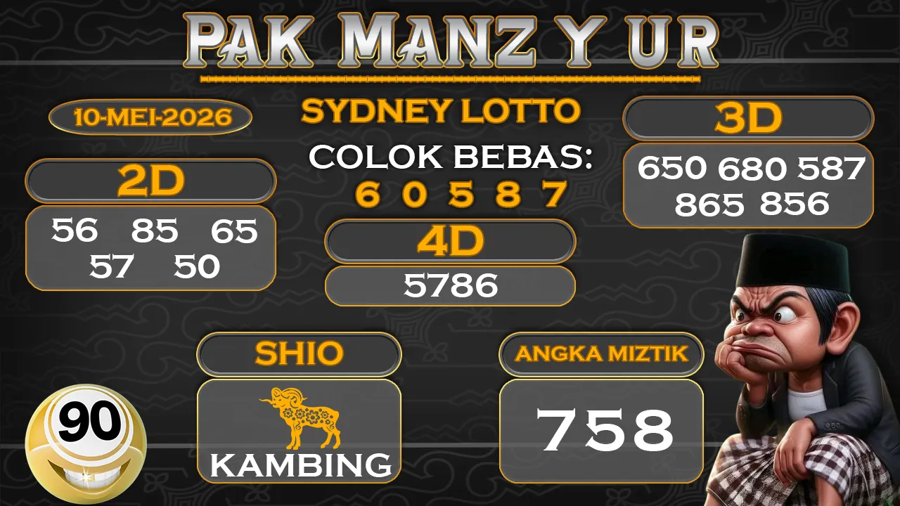 Syair pak manzyur sydney lotto 10 05 2026
