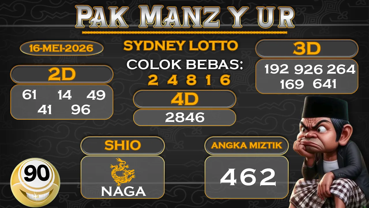 Syair pak manzyur sydney lotto 16 05 2026