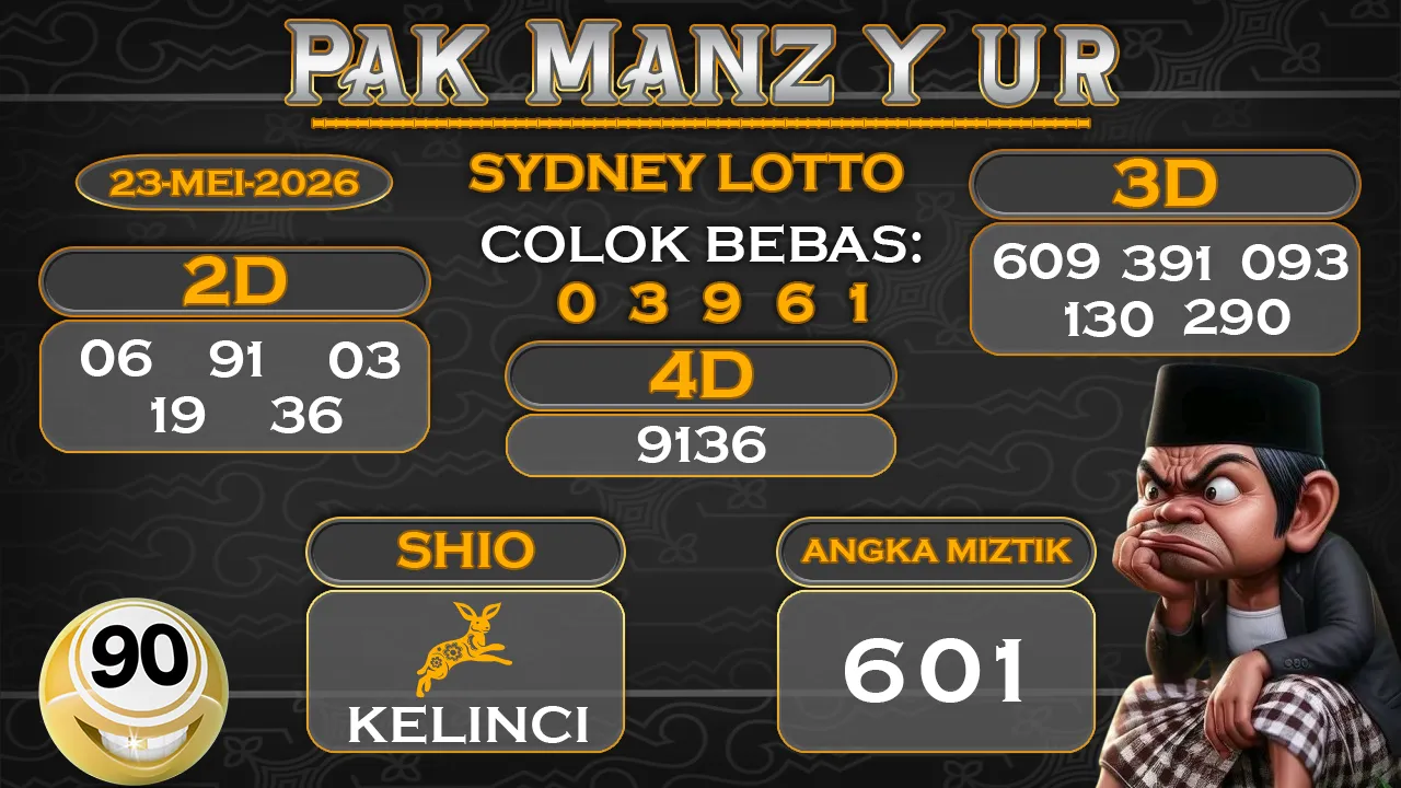 Syair pak manzyur sydney lotto 23 05 2026