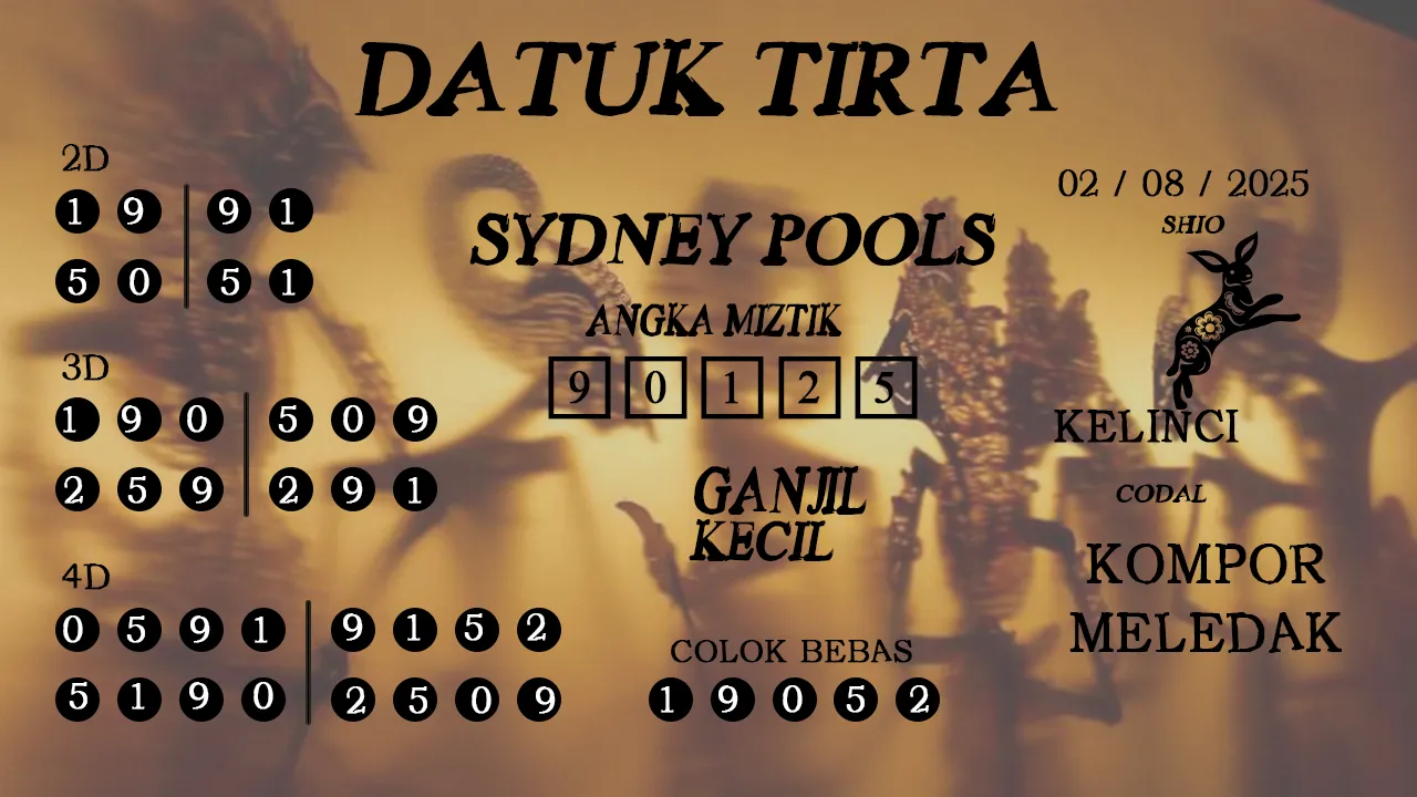 syair Datuk Tirta Sydney Pools 02 08 2025